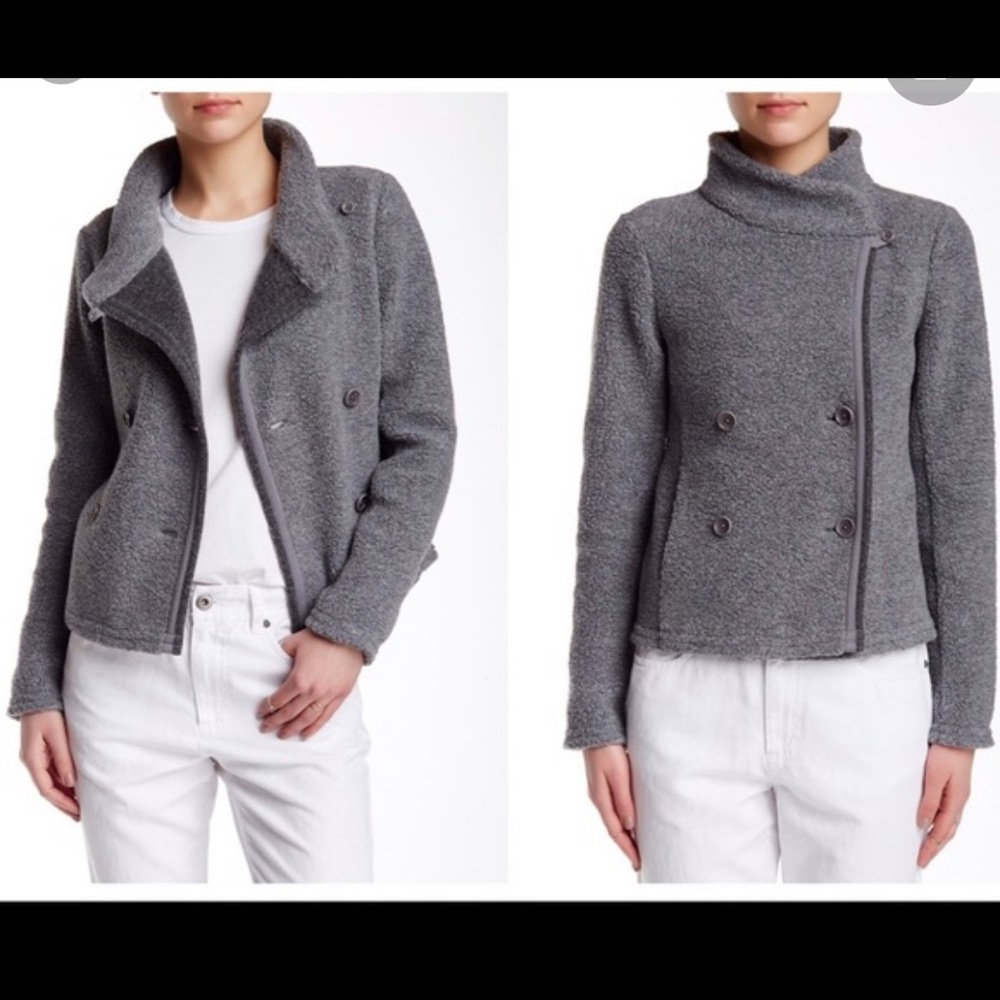 JAMES PERSE Sherpa Wool Jacket in Gray Size 3